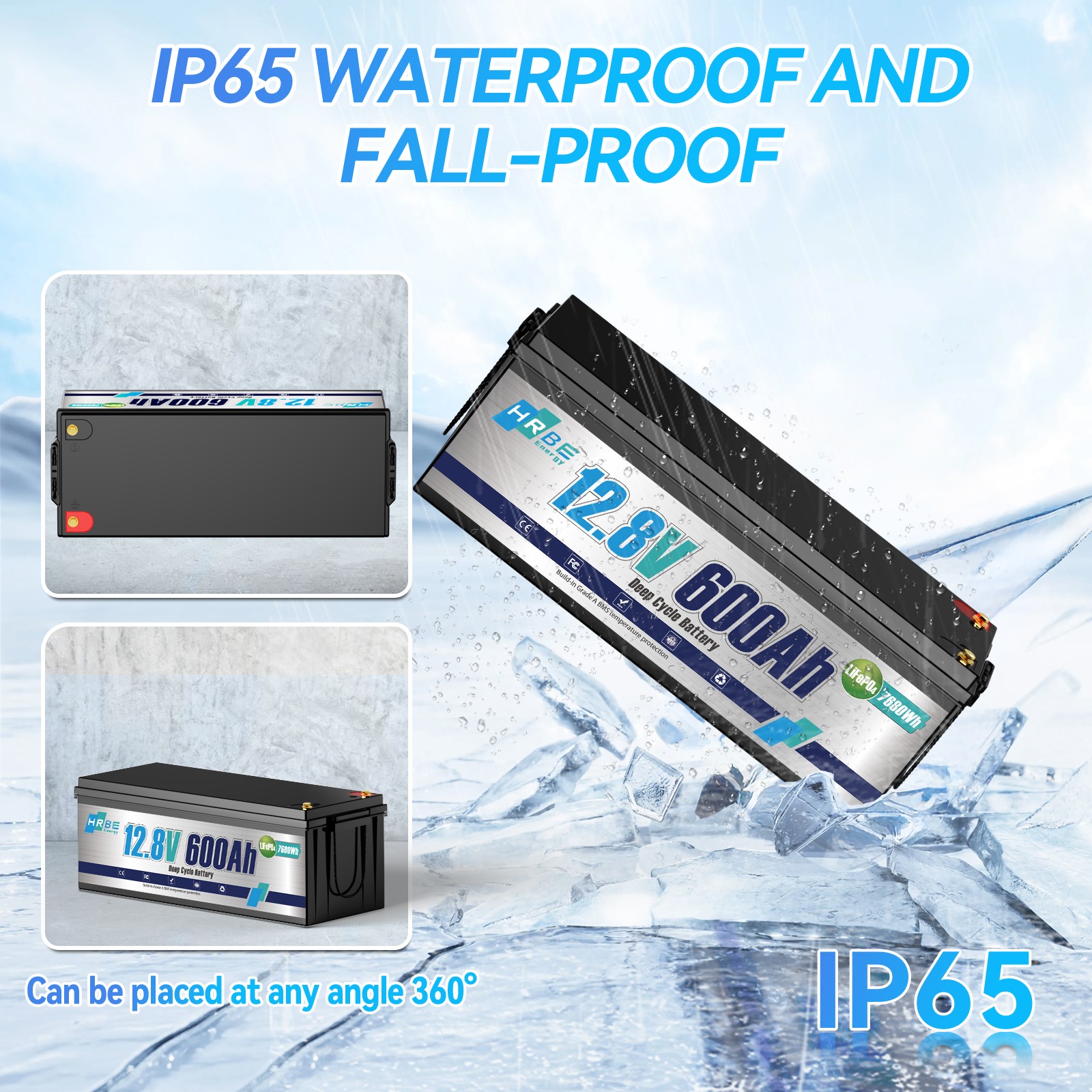 LiFePO4 12V 600Ah Lithium Battery BMS Deep Cycles Solar Marine RV Household Tool