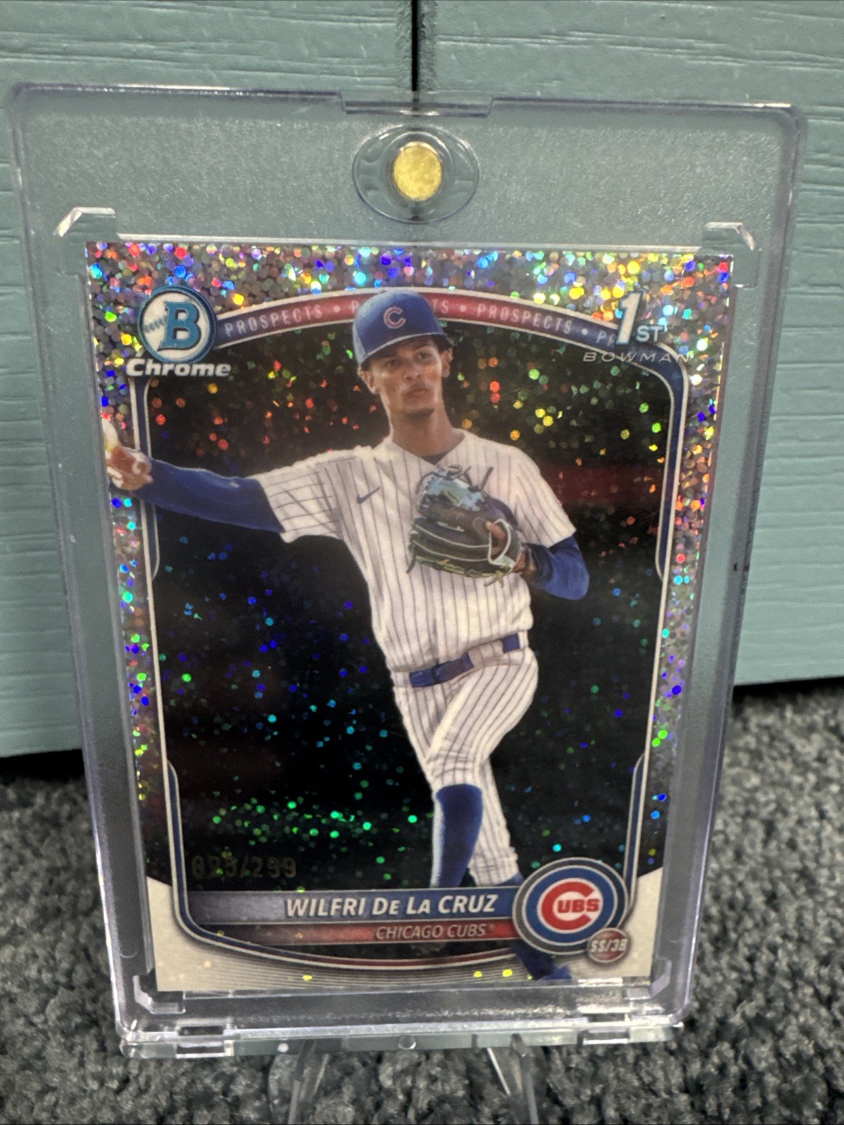 2025 BOWMAN CHROME PROSPECTS BCP209 WILFRI DE LA CRUZ SPECKLE REFRACTOR 25/299