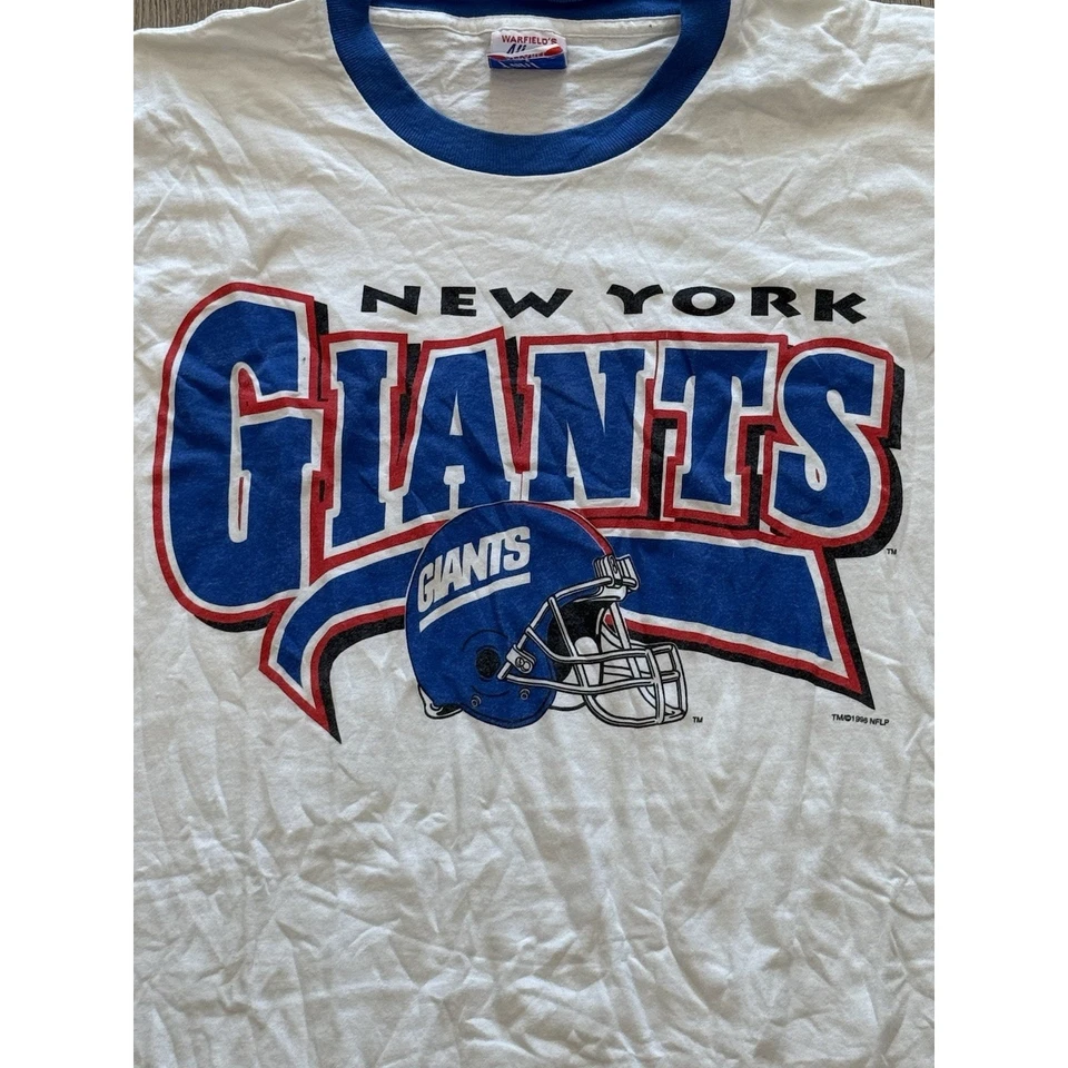 Camiseta New York Giants Vintage Anos 90 Logotipo NFL All Out Fan Apparel Masculina Extra Grande 1998 - Imagem 2 de 4