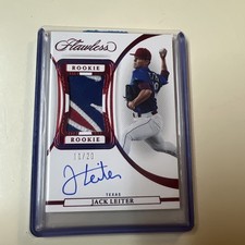 Jack Leiter 2023 Panini Flawless Rookie RC Ruby Auto /20 - Rangers