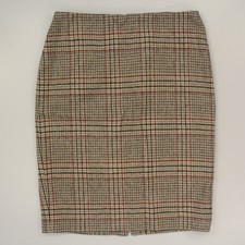 Talbots Women's Wool Blend Pencil Skirt Size 8 Houndstooth Plaid Lined Academia