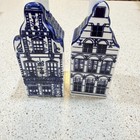 Vintage Delft Hand-Painted Blue Holland Houses Salt Pepper Shakers & Trinket Box — photo 7