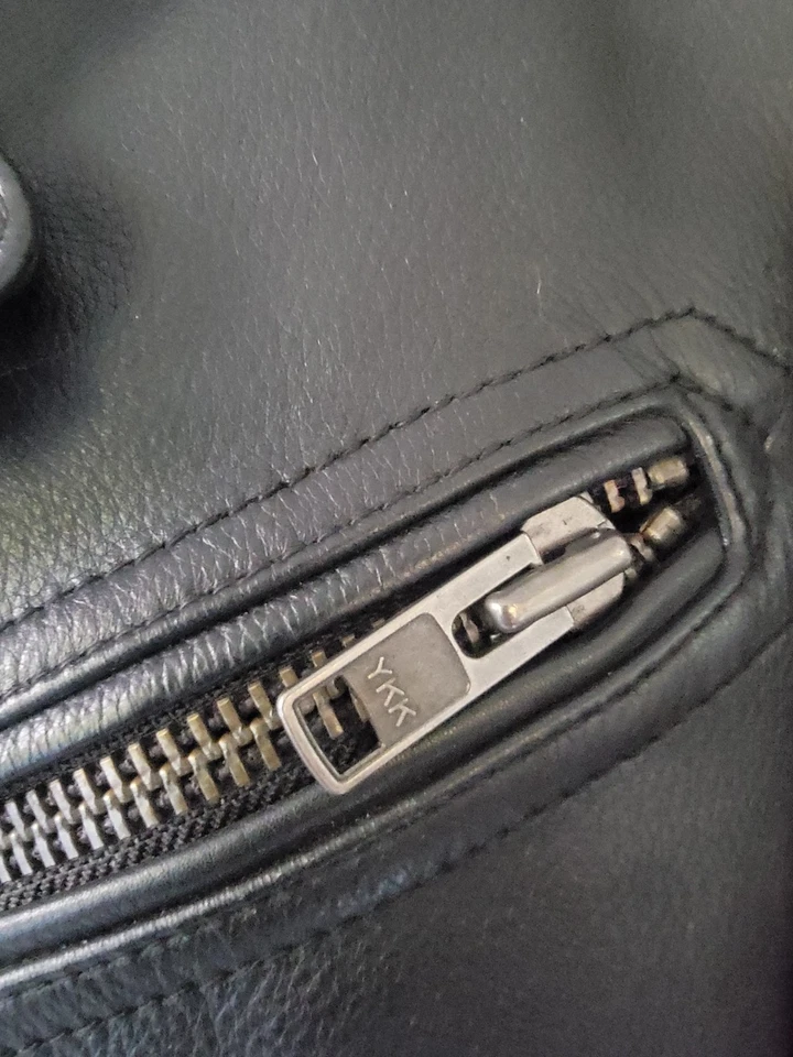 First Classics Men Black Heavy Leather Motorcycle Biker Riding Motto Jacket 3X - Image 3 of 4