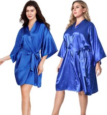 EPLAZA Women Silky Satin Robe Wedding Bridal Party Bride Bridesmaid Robes Kim...
