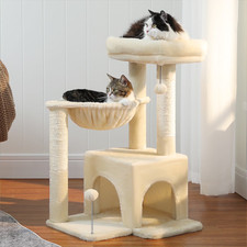 29.5" Cat Tree Tower w Hammock Top Perch  Sisal Scratching Posts Beige