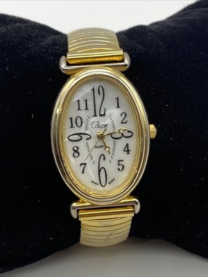 Vtg Collezio Watch Women 25mm Gold Tone Oval MOP Gold Tone Dial - New Battery