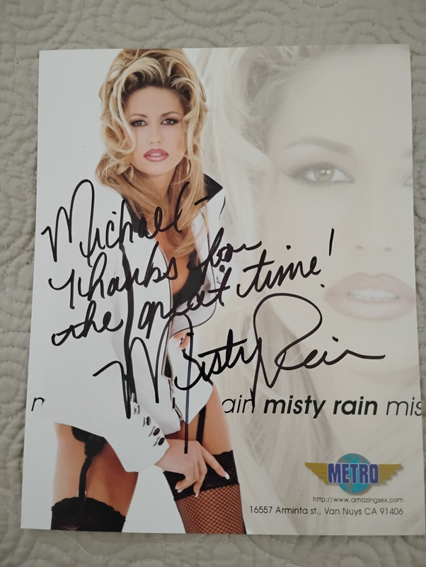Misty Rain Signed Promo Ad Slick / 8"x10" / Adult Film Star