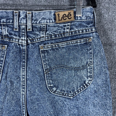#ad Vintage Lee Jeans Womens 16 Medium Blue Acid Wash High Rise Mom Tapered 90s $27.96