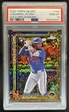 2025 Topps Gilded Luisangel Acuna Chrome Gold RC Mini-Diamond #/50 PSA 10