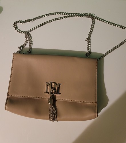 Badgley Mishka Cross Body Bag Purse Handbag Color Beige Vegan Leather