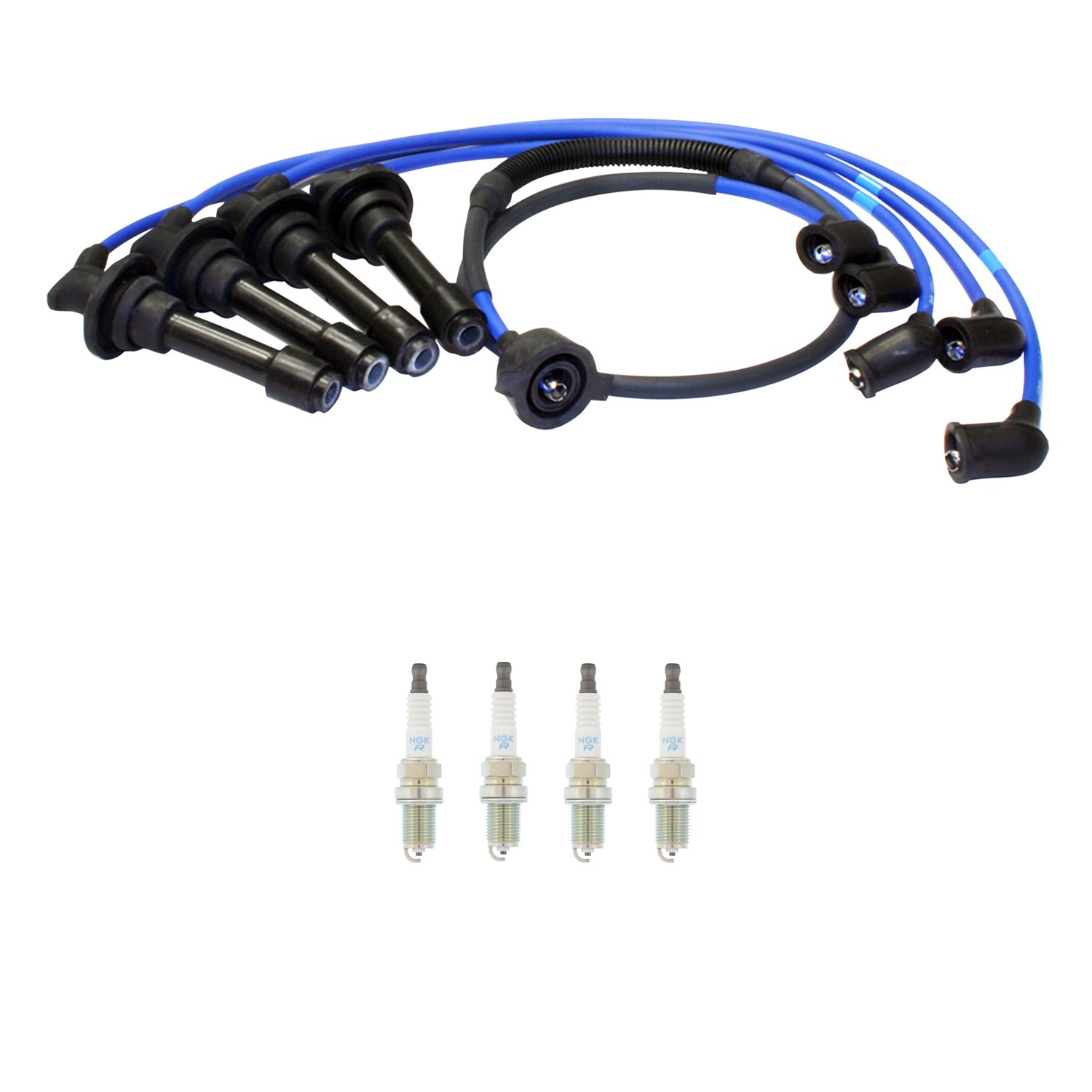 NGK 7mm Wire Set 4 Nickel Spark Plug Kit For Acura Integra 1.6 L4 W/ Gap 0.044