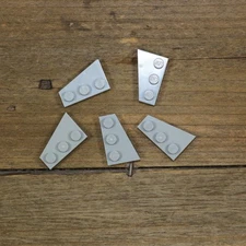 LEGO 43722 Medium Stone Gray Wedge 2x3 Right Plate Qty 5