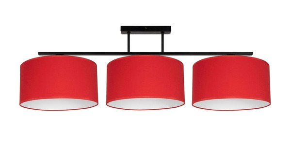 Deckenleuchte Stoff Schwarz Rot Weiß Wohnzimmer E27 100 Cm Deckenlampe Blendarm-image