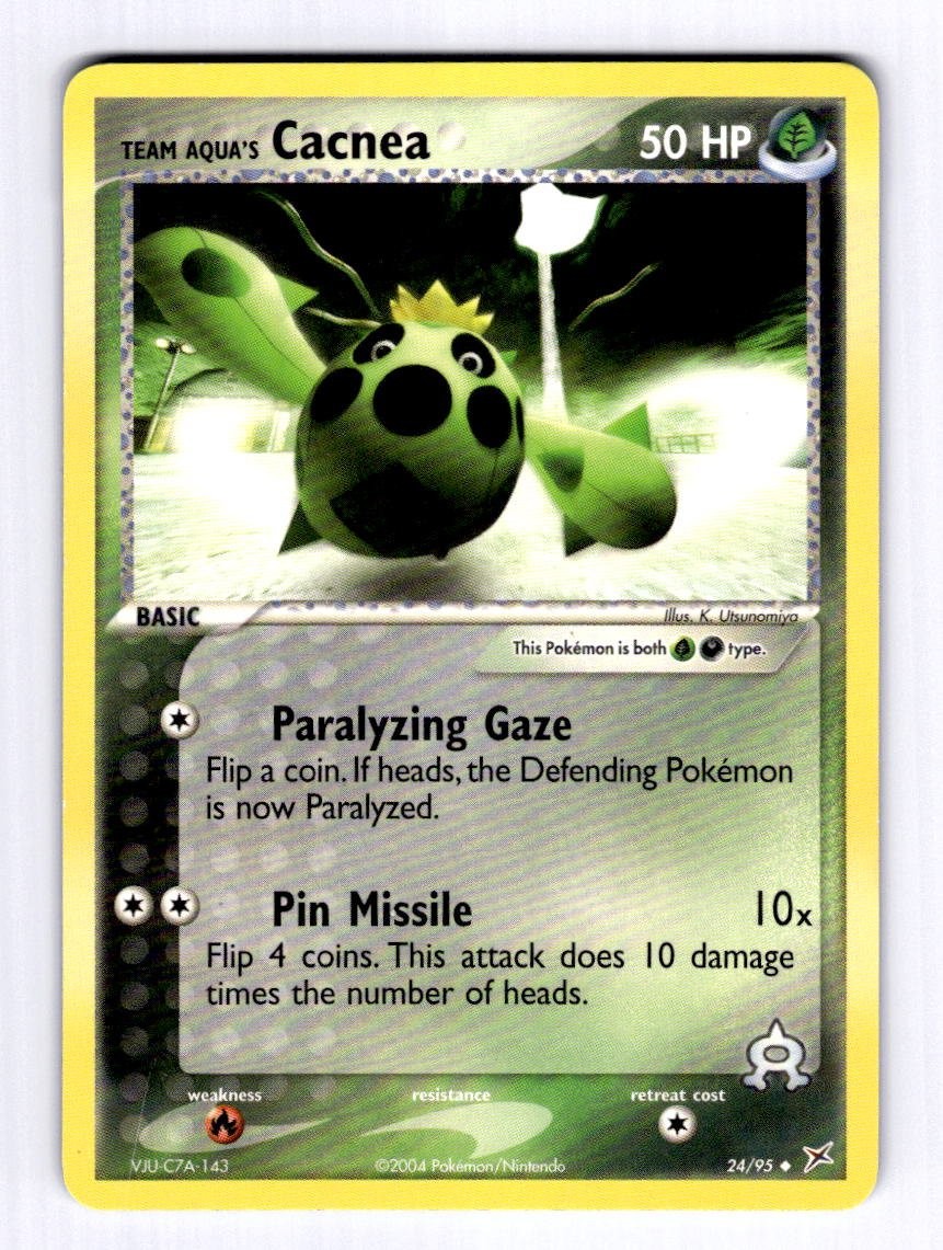 Team Aqua's Cacnea - 24/9 Team Magma vs Team Aqua #24 (2004) Uncommon NM Pokemon