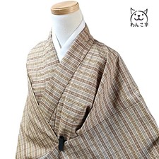 Wanko-Tei Kimono Synthetic Fiber Washable Floral Pattern Used Japan