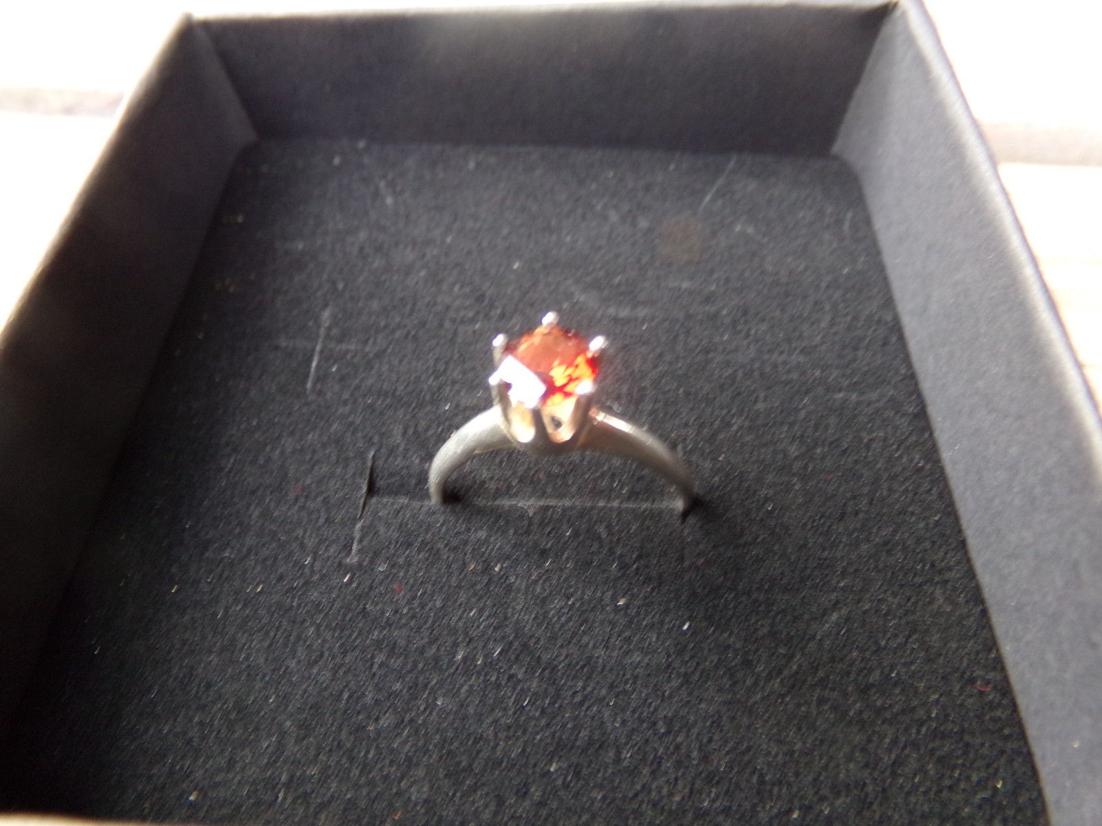 VTG Red Garnet Gemstone Ring Solid 925 Sterling S… - image 2