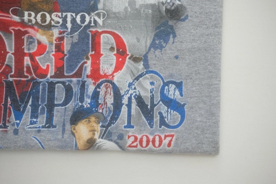 MLB DE COLECCIÓN Y2K RETRO BOSTON RED SOX BÉISBOL CAMPEONES MUNDIALES CAMISETA 2007 HOMBRES TALLA L Foto 4 de 4