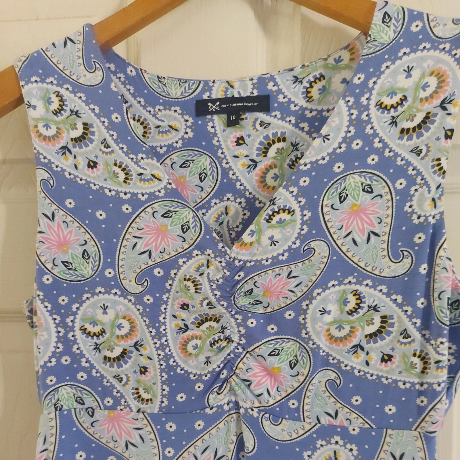 VETEMENTS Abbigliamento Crew Abito Paisley Blu Fantasia Taglia 10