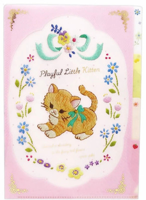 Clothes Pin Spica-pica Playful Little Kitten Cat Clear A5 File Madde in Japan