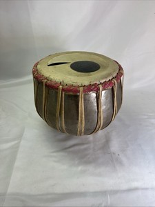 Handmade Vintage Metal Tabla Drum Steel Leather Please Read