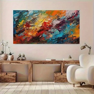 Painting with Bold Strokes and Thick Texture Unframed Canvas Painting for Living