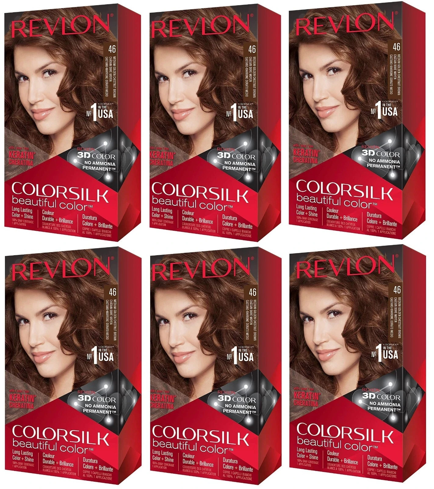 Silk Permanent Hair Color # 46 Medium Golden Chestnut