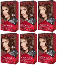  Pack of 6 - Revlon ColorSilk Permanent Hair Color  46 Medium Golden Chestnut