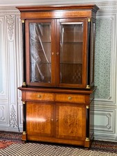 Biedermeier Vitrine Wohnzimmerschrank Selva Schrank Kirschbaum Louis XV Empire
