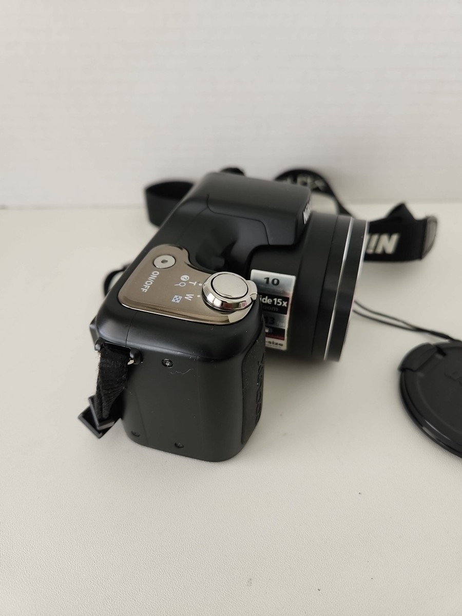 Nikon Coolpix L100 Digital Camera 10MP Wide 15x Zoom Tested Works