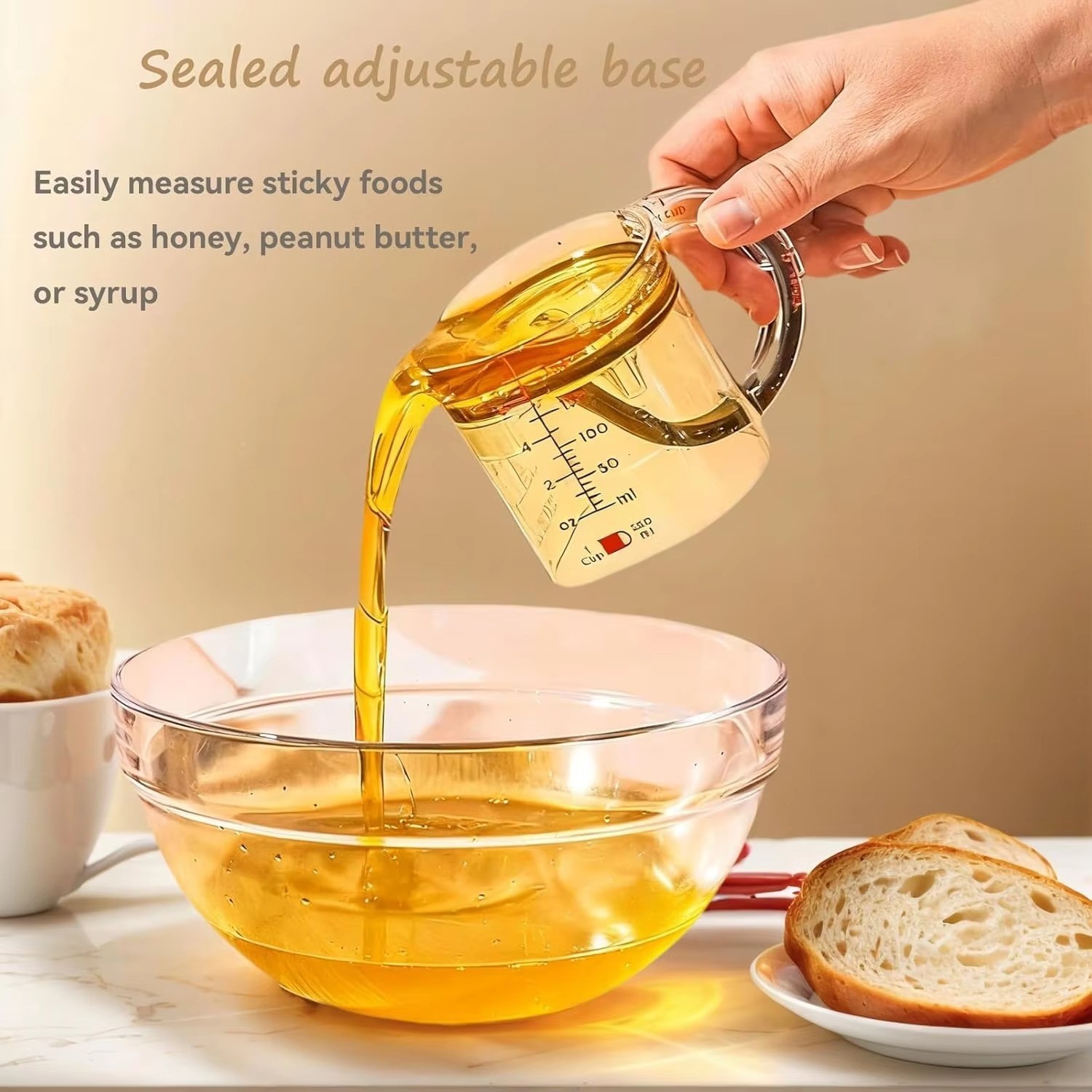 4-In-1 Adjustable Measuring Cup - Multi-Functional up Cup Measuring Cup,