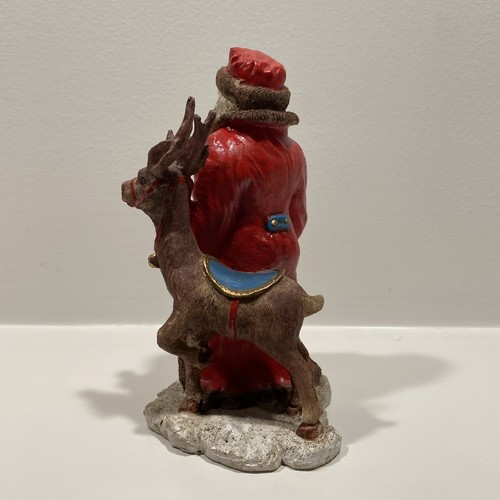 2 statuine Babbo Natale vintage vecchio mondo - decorazione natalizia dipinte a mano - Foto 13 di 19