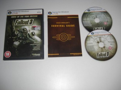 FALLOUT 3 Spiel des Jahres PC DVD Rom FALL OUT III GOTY enthält 5 Add-ons