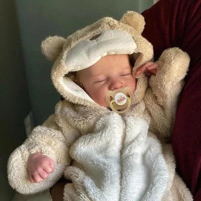 Lebensechte Reborn-Baby Puppen Junge 17 Zoll Handgemachte Realistische Wieder...