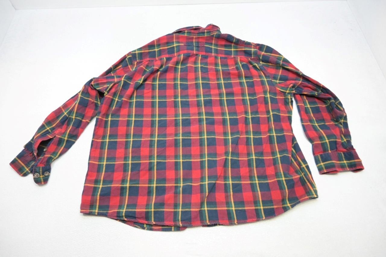 Duluth Trading Co. Flannel Camp Shirt Relaxed Fit Plaid Mens Sz 3XLT 3XL TALL
