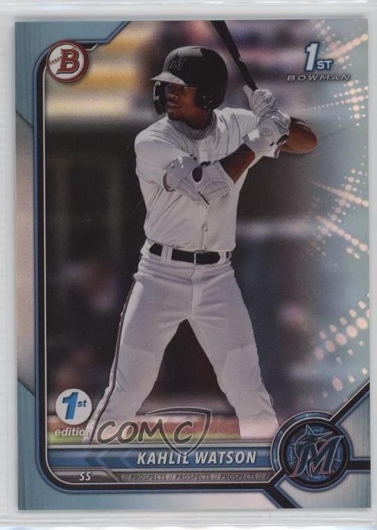 2022 Bowman 1st Edition Sky Blue Foil Kahlil Watson #BPPF-3 o8g