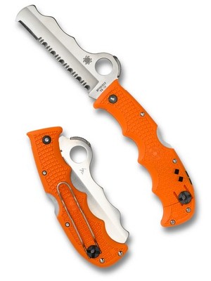 Spyderco Assist Rescue Knife Satin Combo Edge VG-10 Blade Orange FRN C79PSOR