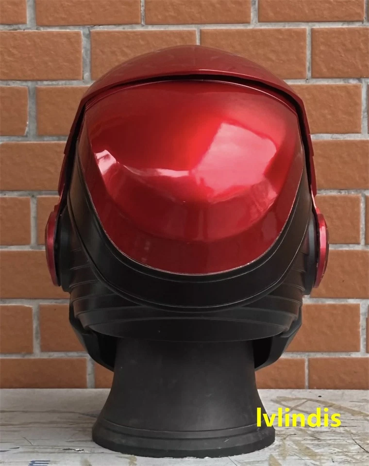 Máscara Capucha Roja Ojos LED FRP Liga de la Justicia Batman Juegos con disfraces Casco utilería de Halloween Foto 4 de 4