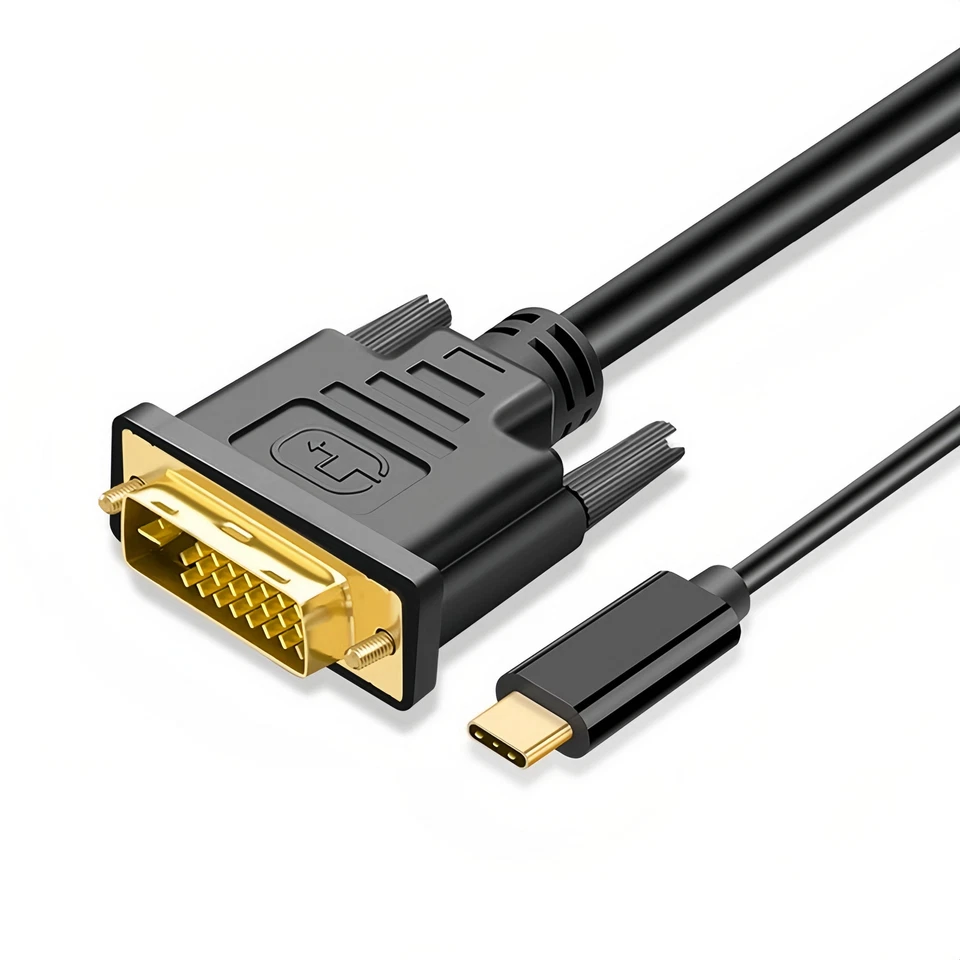 USB-C to DVI Cable Adapter - Male USB-C to Male DVI-D Dual Link Converter - 6 ft - Image 2 of 4