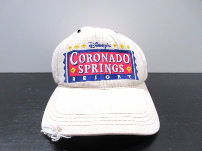 VINTAGE Disney Hat Cap Strap Back Brown Blue Coronado Springs Resort Mens 90s