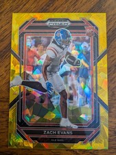 Zach Evans 2023 Panini Prizm Draft Picks #125 Ole Miss Rebels Prizms Gold Ice RC