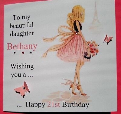 G4 Personalised Handmade Girls Birthday Card Daughter Niece Sister etc ANY AGE 