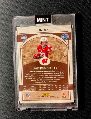 Jonathan Taylor 2020 Legacy /150 Yellow Rookie RC #317 Gem 10 / Mint 9 - Picture 3 of 4