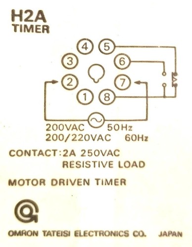 Omron H2A Motor Driven Timer 2A 250VAC 50-60Hz Resistive Load - Picture 2 of 3