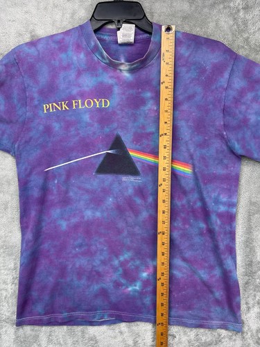 VTG Pink Floyd Long Sleeve T-shirt Large Purple Tie Dye Dark Side of the Moon - Picture 3 of 8