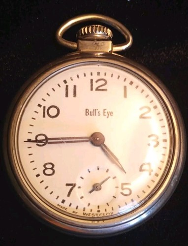 Vintage Bull's Eye Pocket Watch Working Dollar Watch
