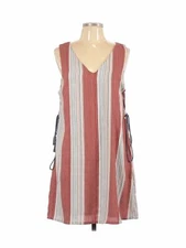 Ethereal By Paper Crane Side Lace Striped Dress,sz.S