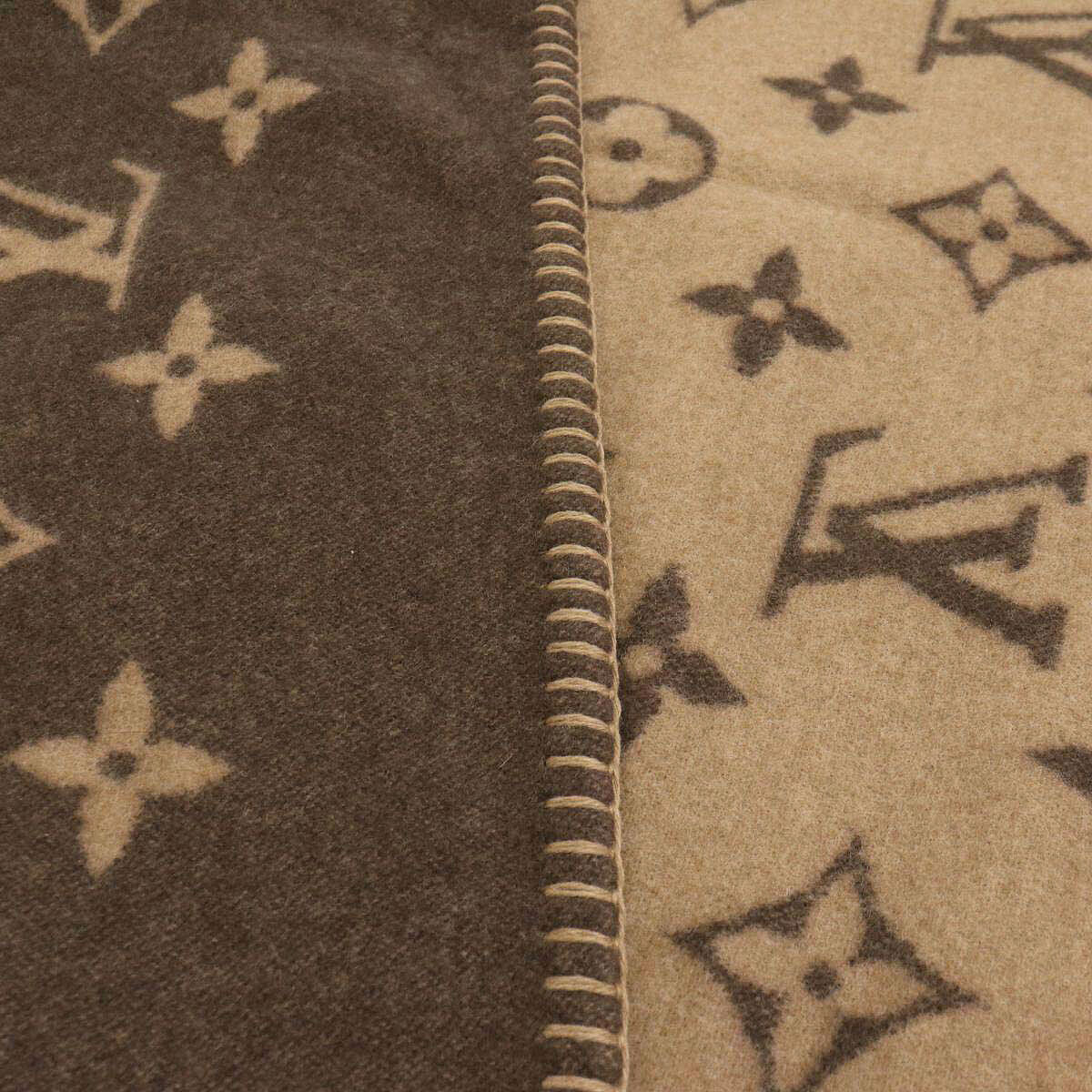 Louis Vuitton Classic Neo Monogram Blanket M70439 Brown Wool and