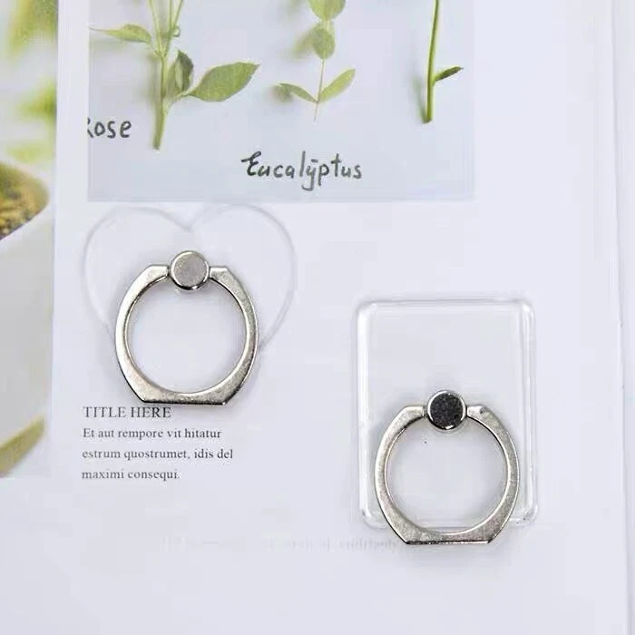 Soporte universal giratorio transparente para anillo de dedo para teléfono celular 360 simple Foto 2 de 4