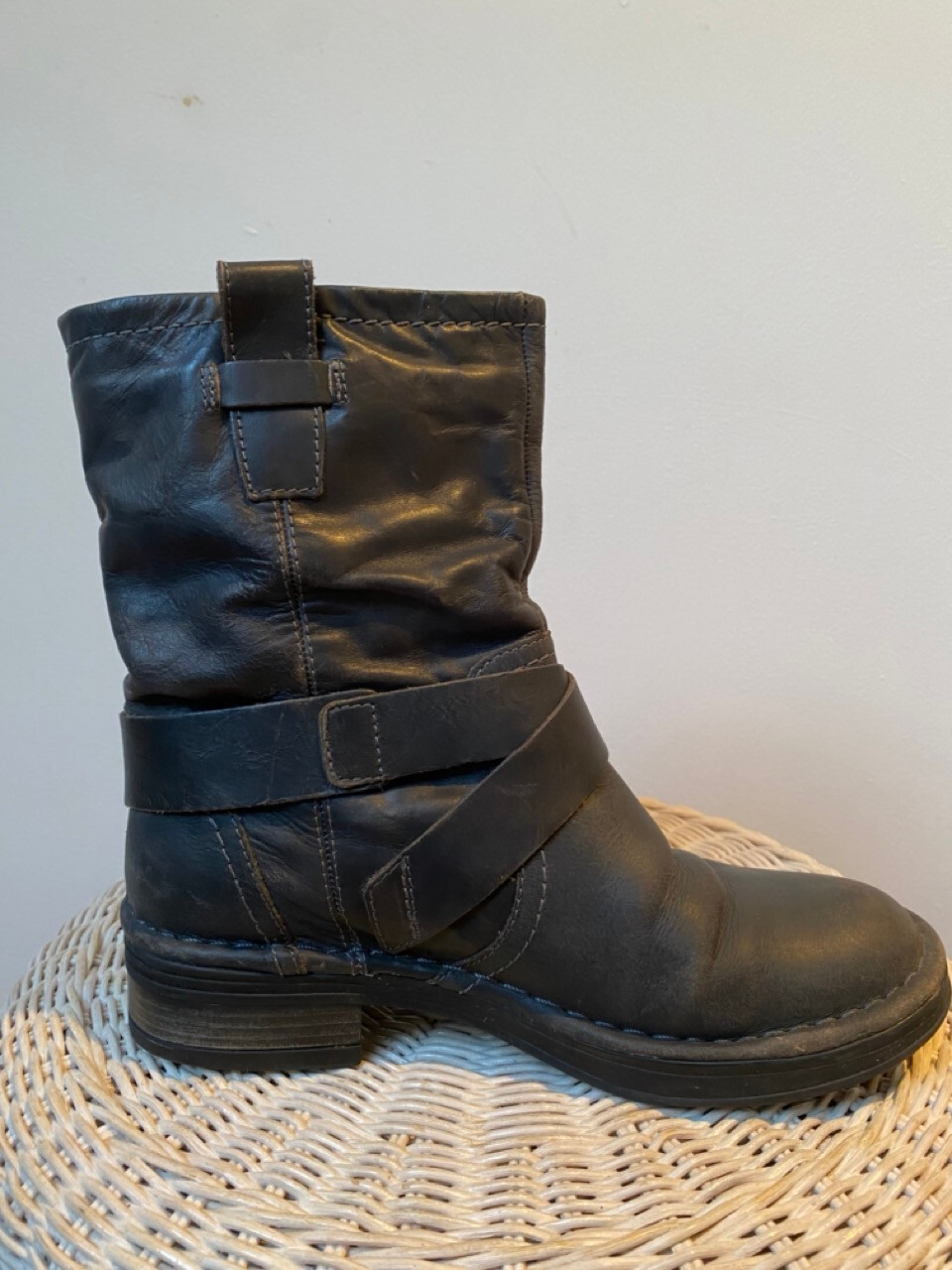 Black Biker Boots eBay
