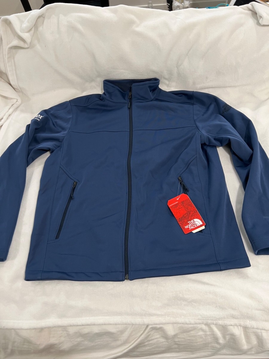 North Face Jacket L Soft Shell Windwall Dark blue Zip NWT | eBay